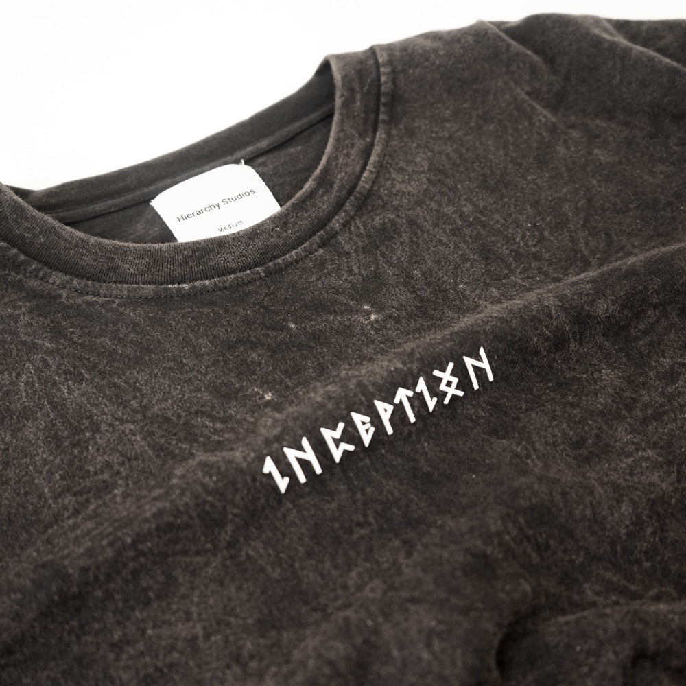 Runic Circle Oversized T-Shirt Washed Black