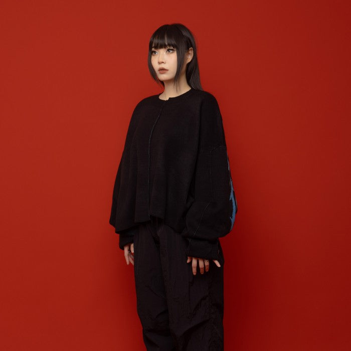 Black Vine Wide Oversized Knit Sweater