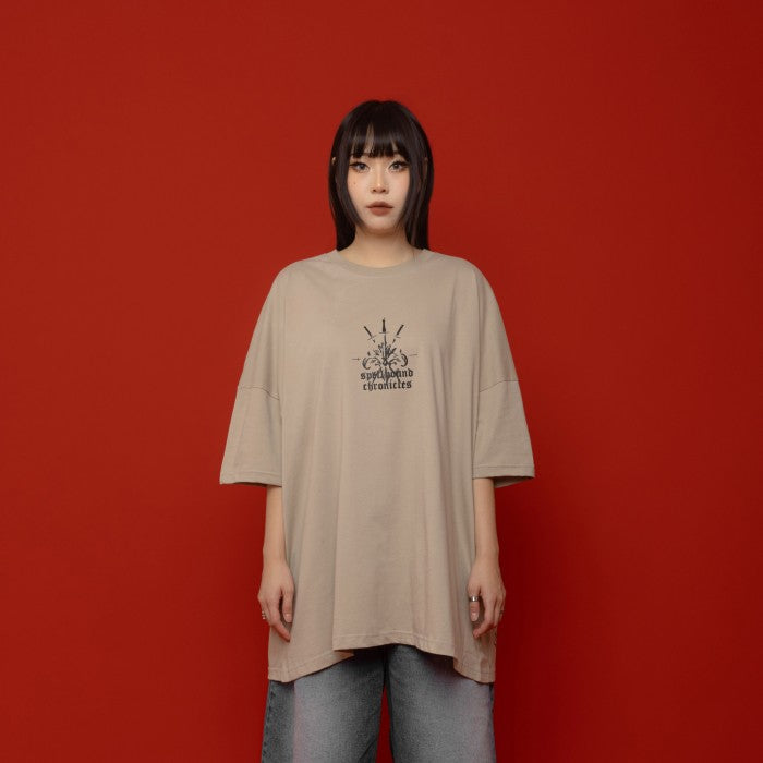 Khaki Light Heart Oversized T-Shirt