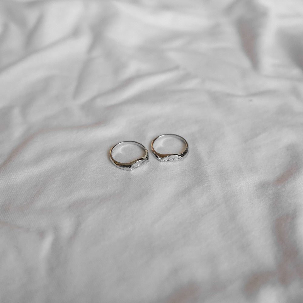 Half Sun Moon Couple Ring