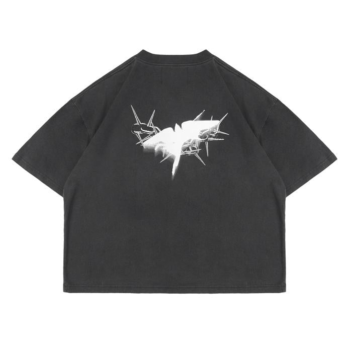 Washed Black Unchained Boxy Oversized T-Shirt
