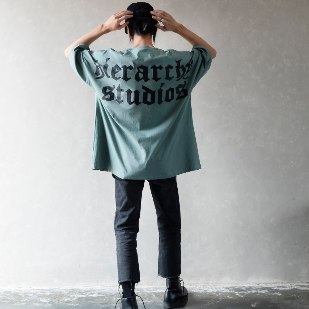 Dusty Green Wide Logo Oversized T-Shirt
