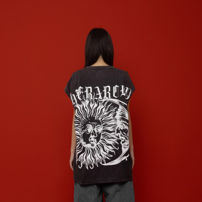 Washed Black Deity Oversized Sleeveless