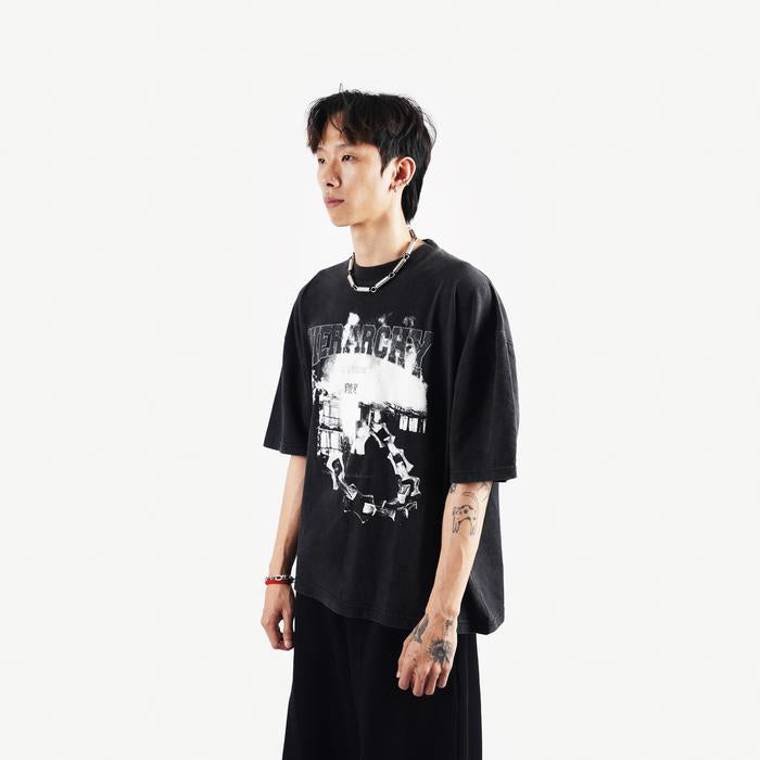 Washed Black Unchained Boxy Oversized T-Shirt