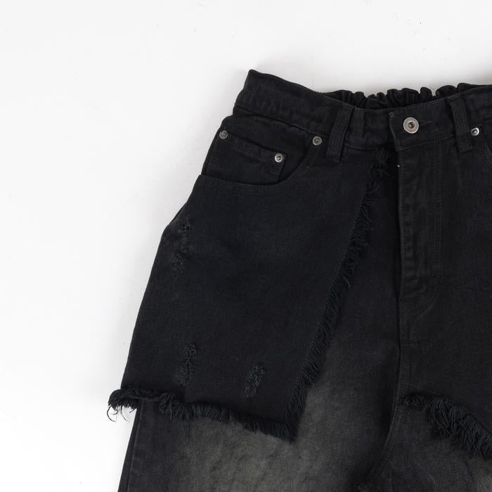 Black Denim Layered Jeans