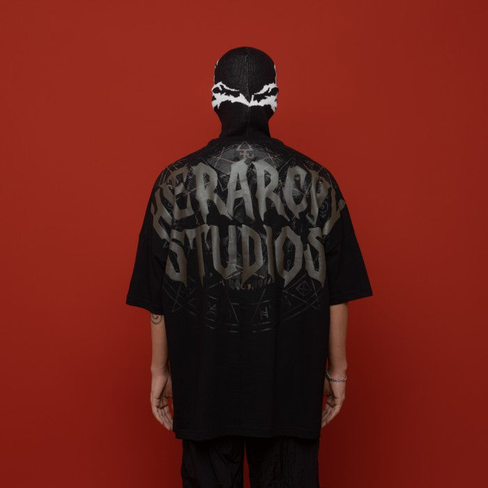 Black Grunge Wide Oversized T-Shirt