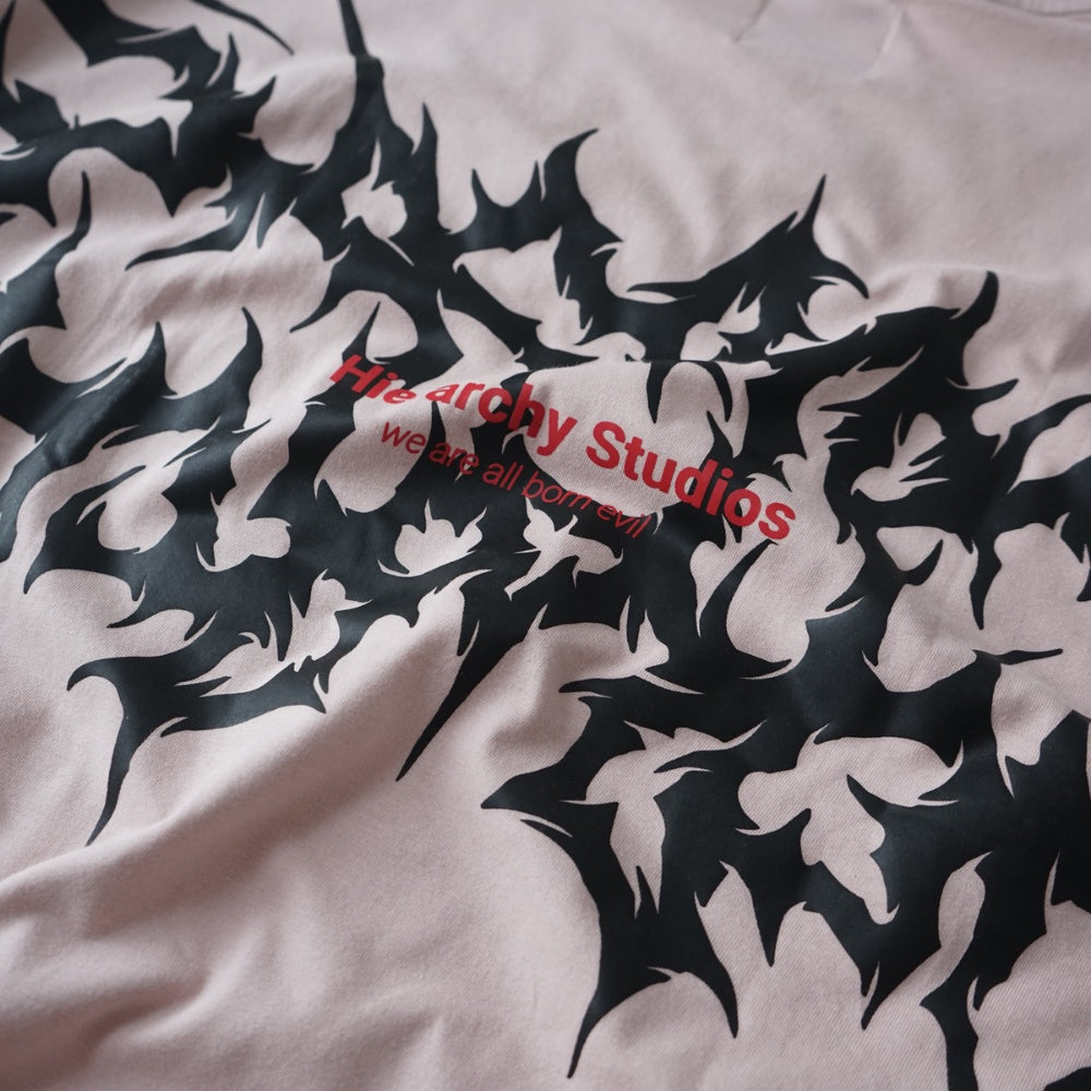 Wide Evil Logo Dusty Pink Oversized T-Shirt