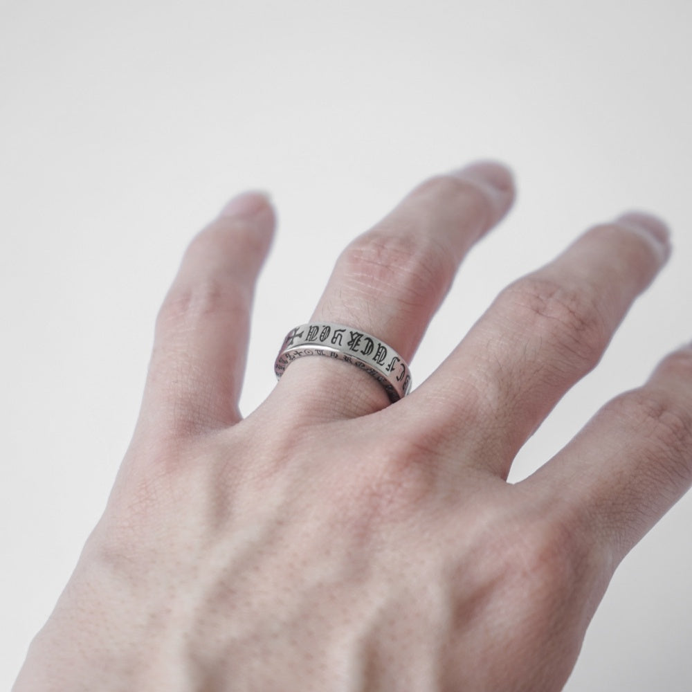 Script Cross Ring