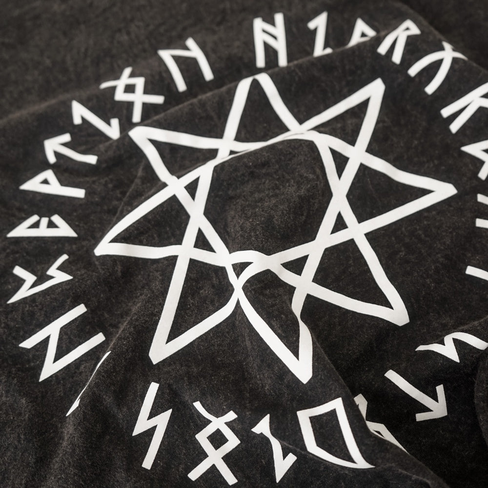 Runic Circle Oversized T-Shirt Washed Black