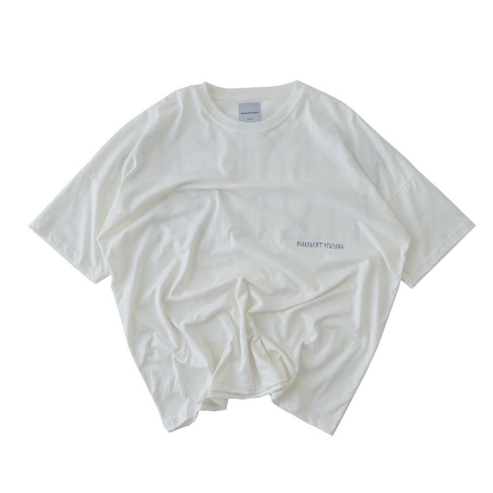 Runic Wide Logo Oversized T-Shirt Broken White
