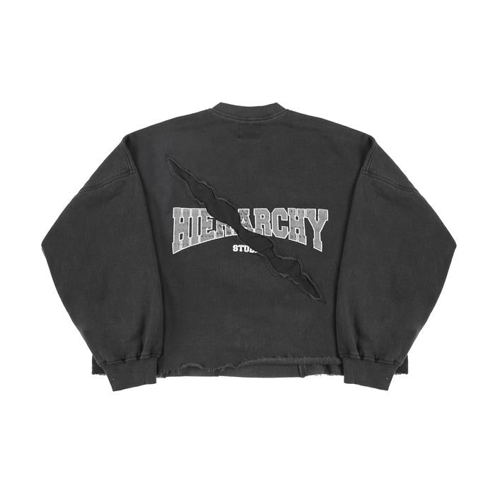 Washed Black Unchained Boxy Oversized Crewneck