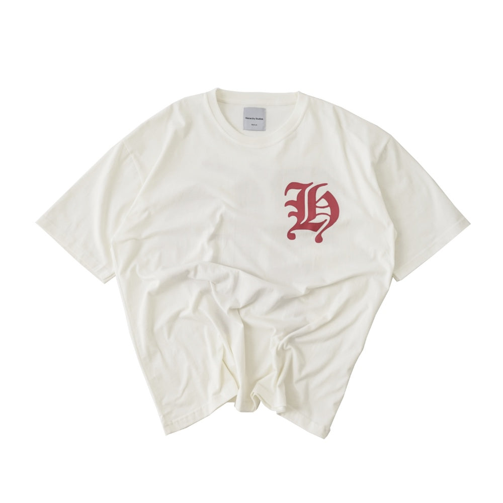 Gothic H Oversized T-Shirt Broken White