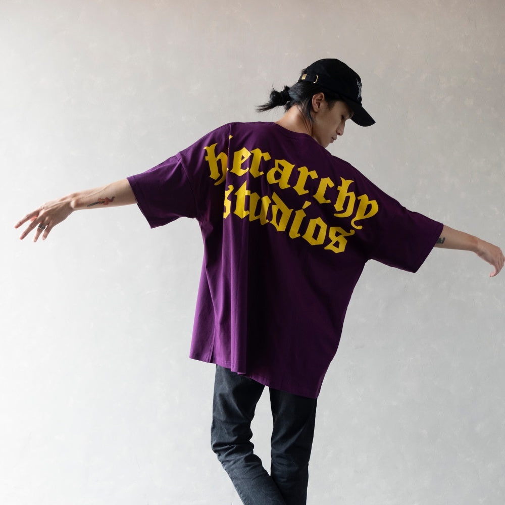 Purple Wide Logo Oversized T-Shirt