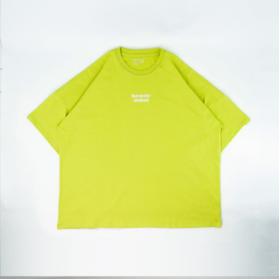 Hierarchy Studios - Lime Wide Logo Oversized T-shirt