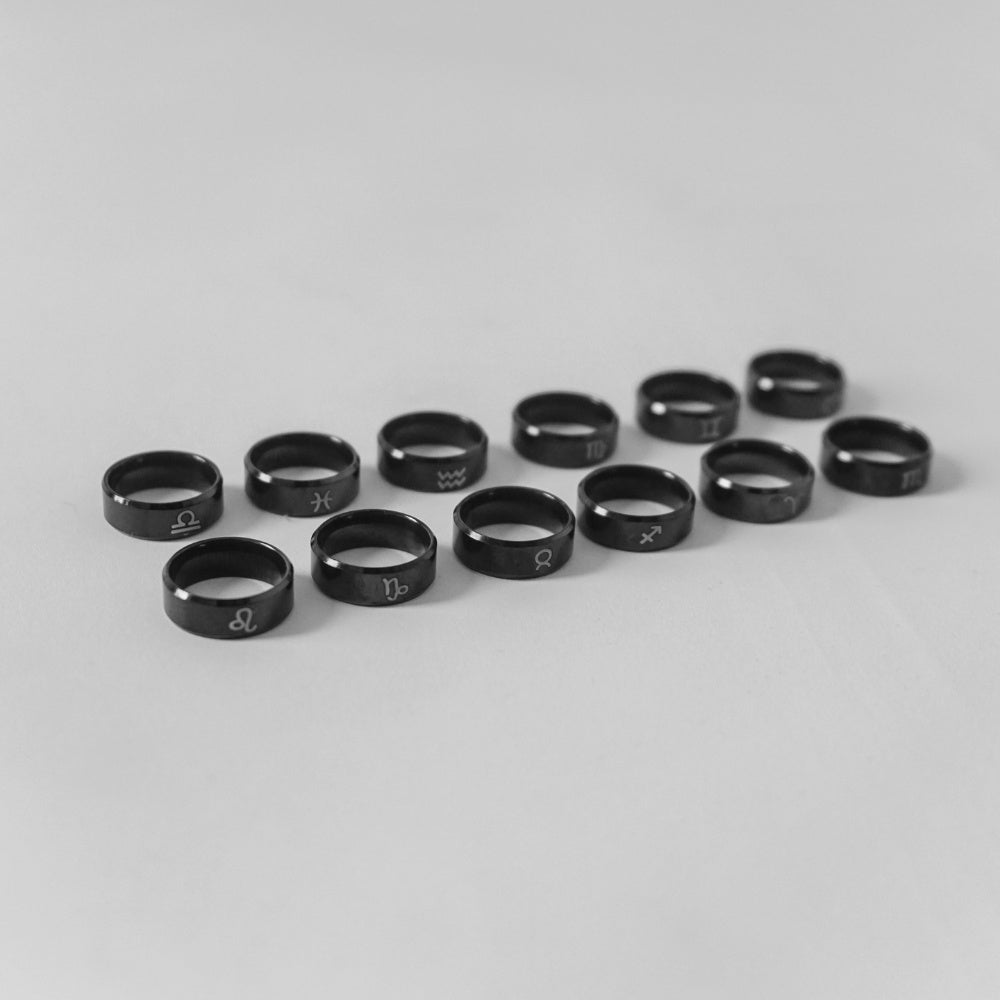 Black Zodiac Ring Small Size