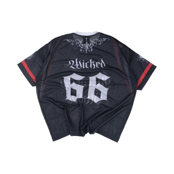 Black Wicked Wide Oversized Mesh Jersey