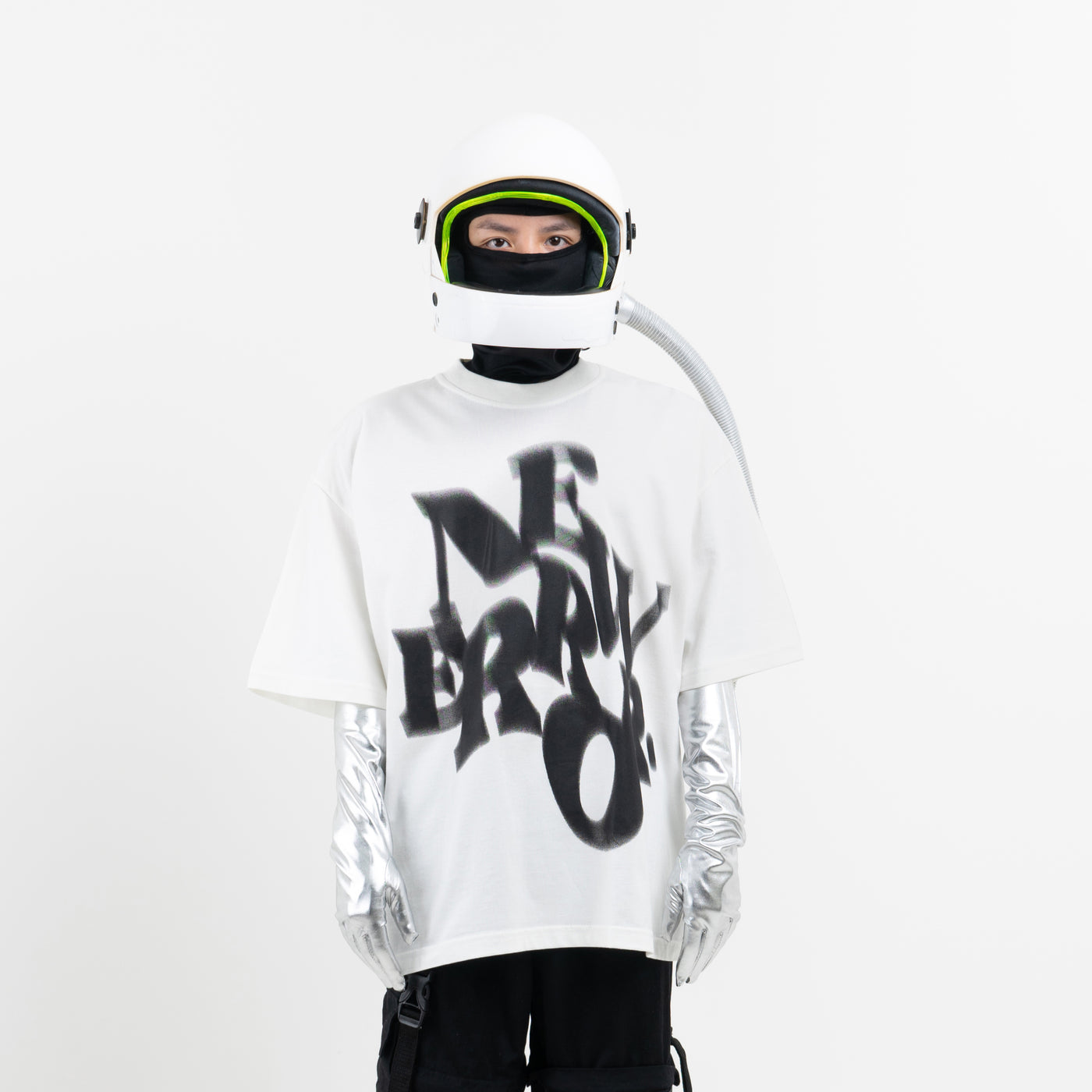 New Error Blurry Oversized T-Shirt Broken White