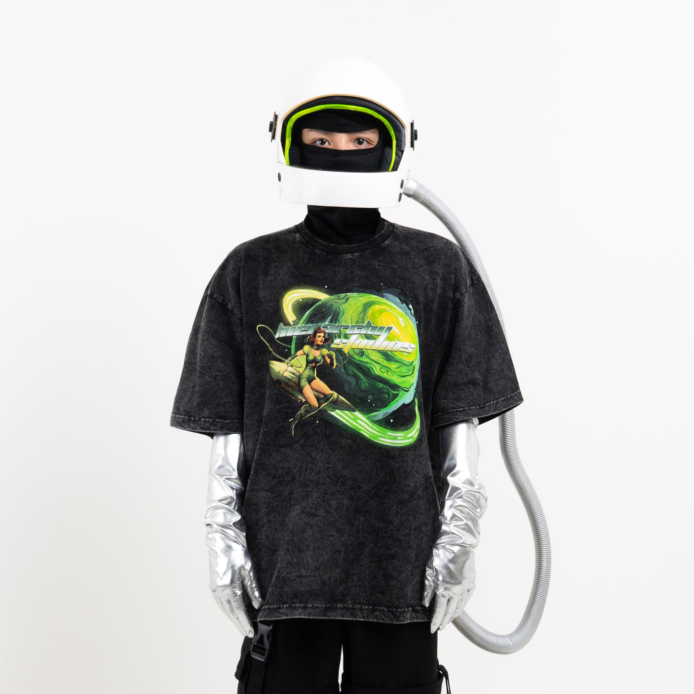 New Error Planet Oversized T-Shirt Washed Black
