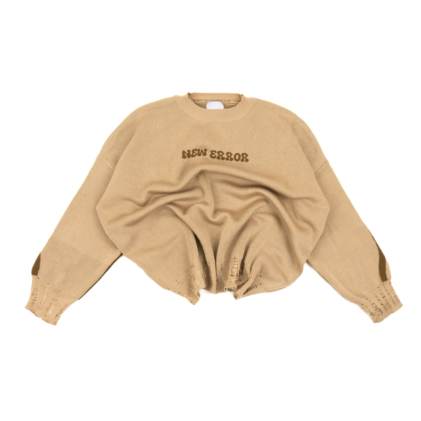 New Error Fluid Wide Logo Oversized Knitwear Beige