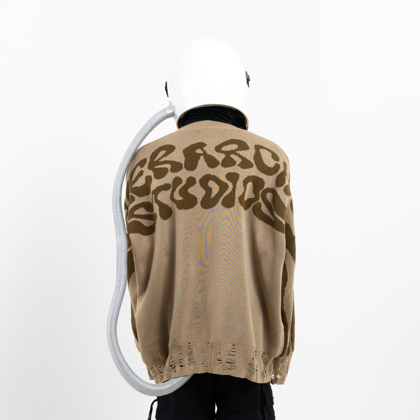 New Error Fluid Wide Logo Oversized Knitwear Beige