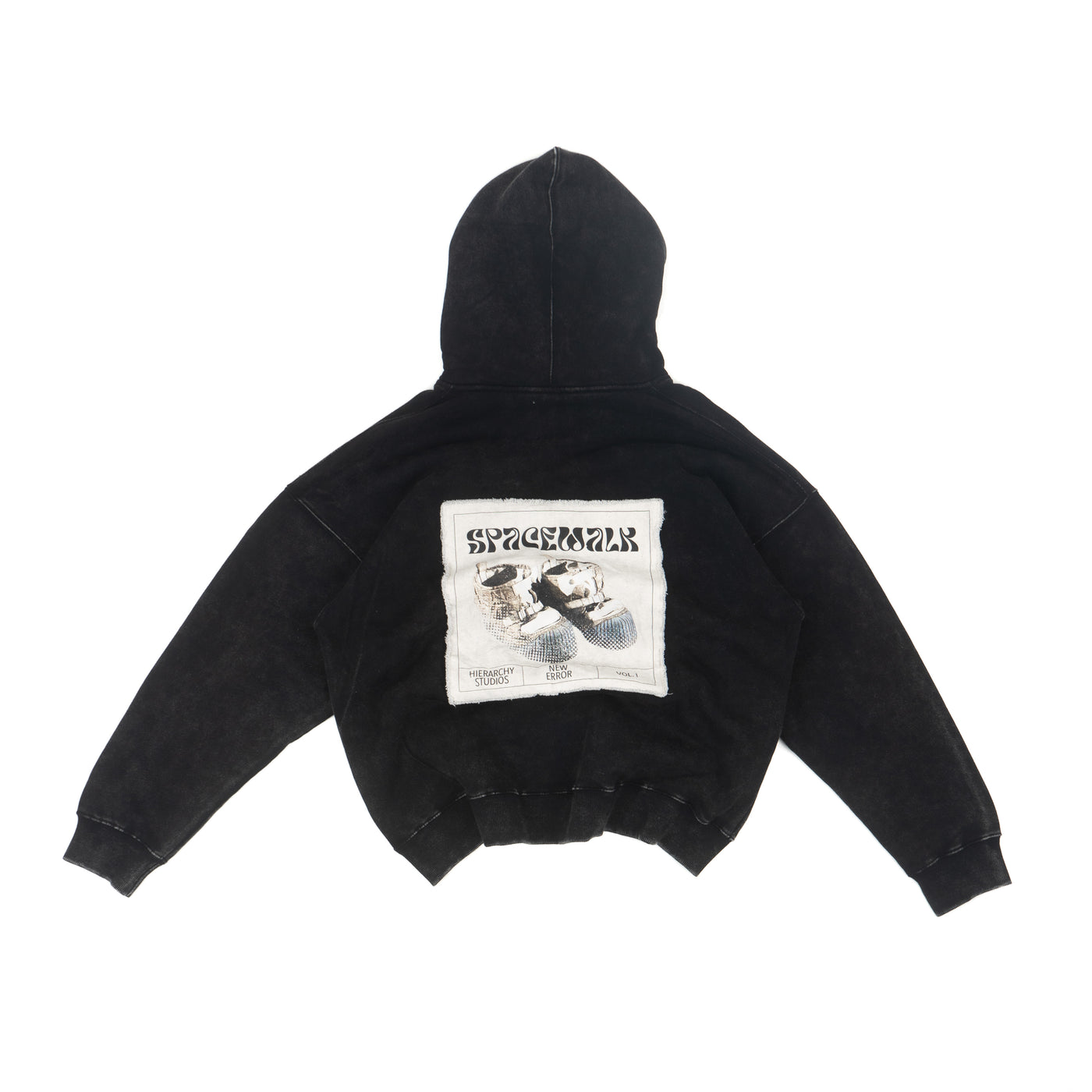 New Error SpacePatch Oversized Hoodie Washed Black