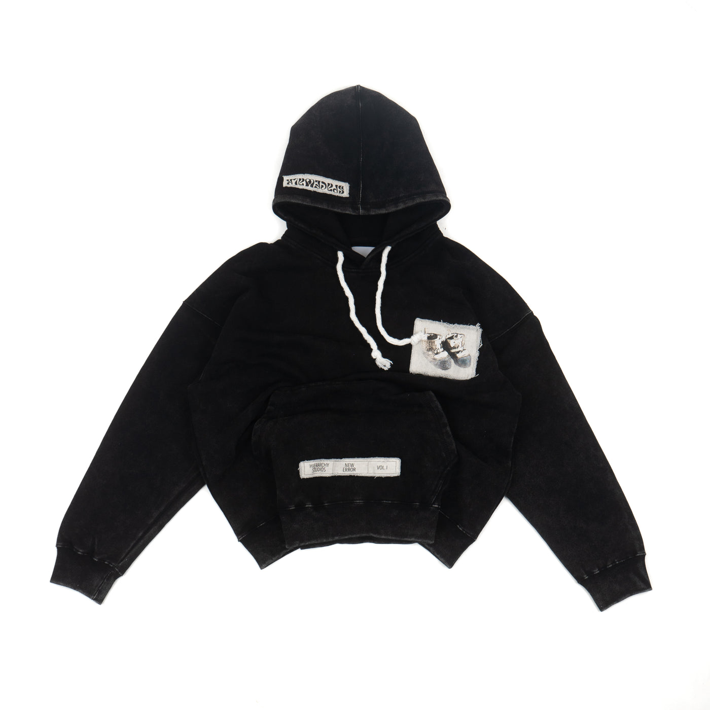 New Error SpacePatch Oversized Hoodie Washed Black
