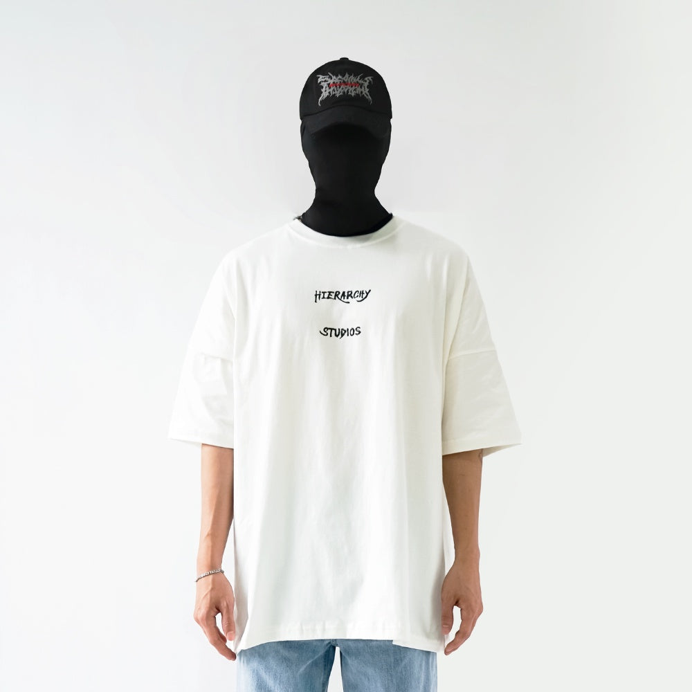 Wide Calligraphy Logo Oversized T-Shirt White