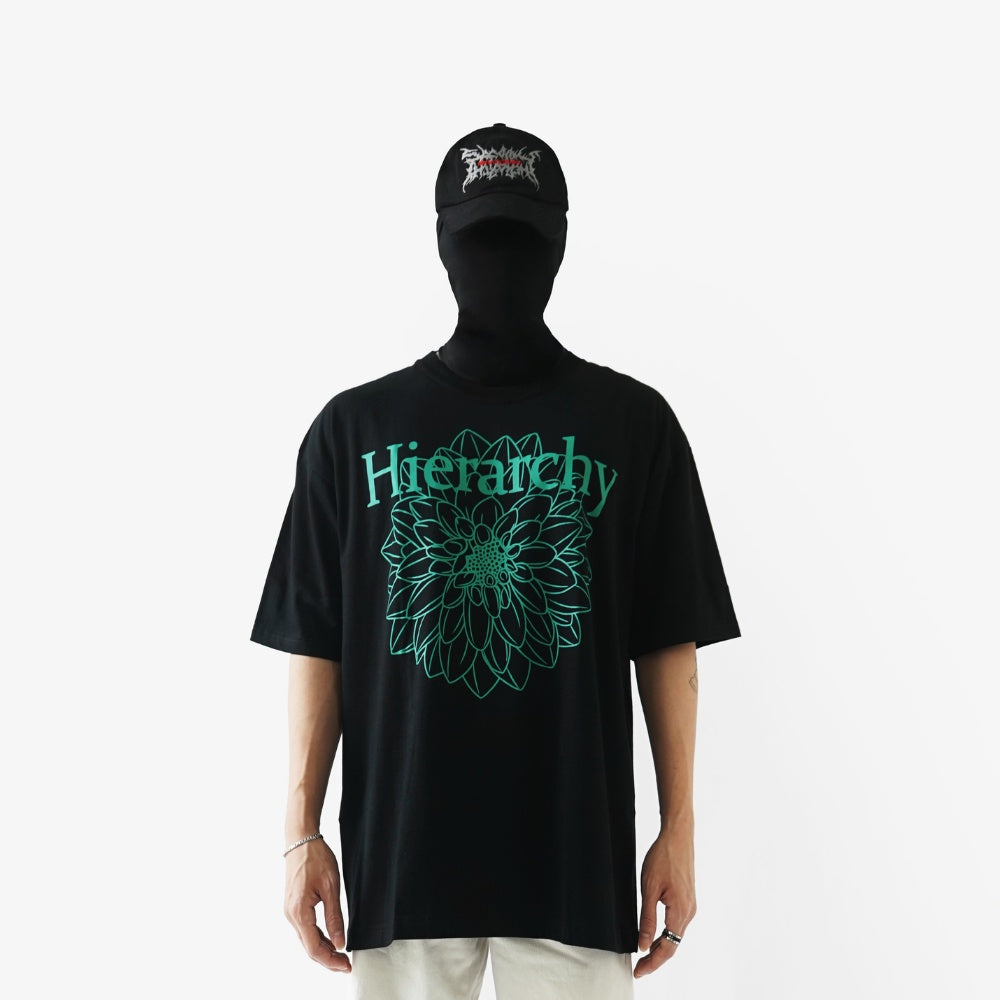 Flowers Dahlia Oversized T-Shirt Black