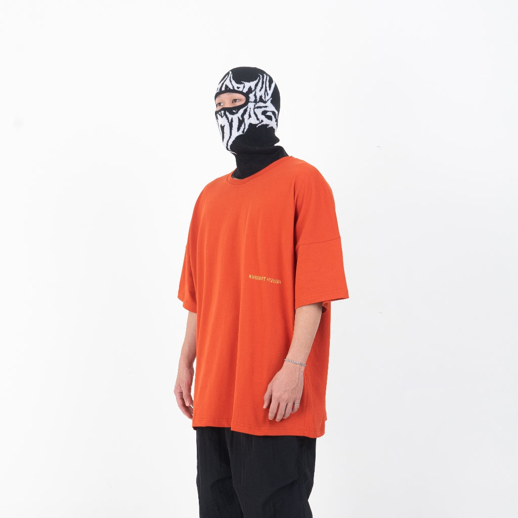 Runic Wide Logo Oversized T-Shirt Brick Red
