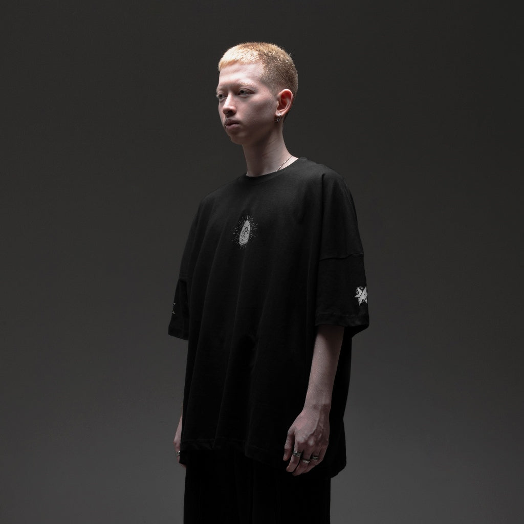 HIERARCHY STUDIOS Unruled - Black Spirit Vessel Wide Oversized T-Shirt