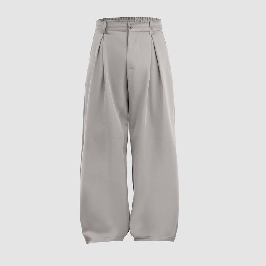 HIERARCHY STUDIOS Unruled - Ash Grey Tuck Trousers