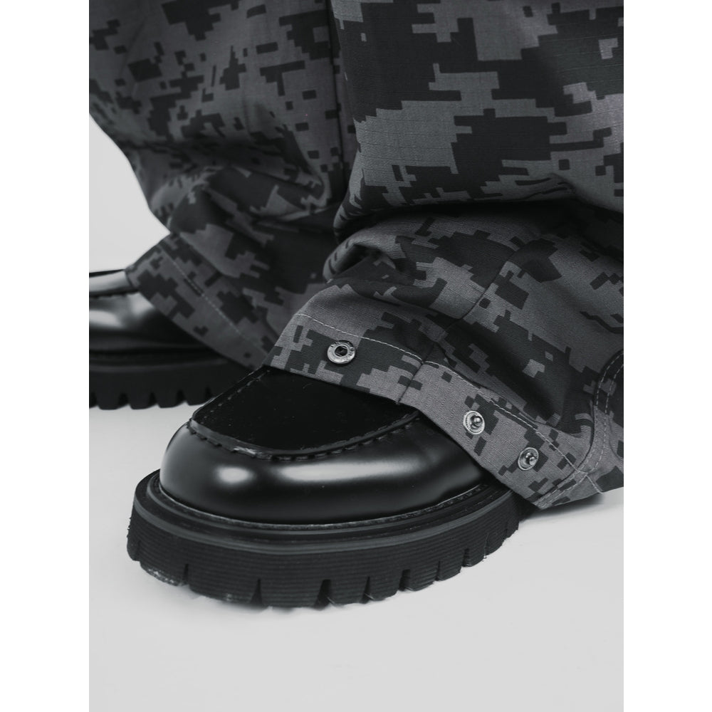 HIERARCHY STUDIOS Unsolved - Black Camo Cargo Baggy Longpants