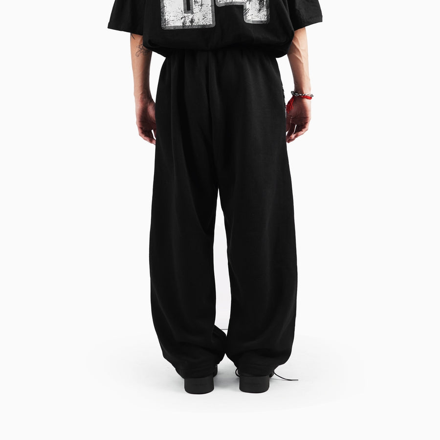 PRE ORDER Black Four Stripes Baggy Pants