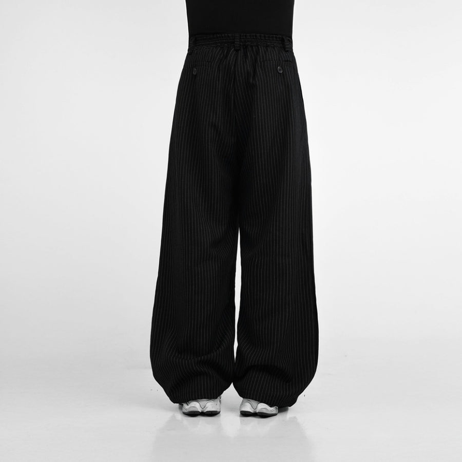 HIERARCHY STUDIOS Unruled - Stripes Black Tuck Trousers