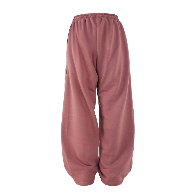 HIERARCHY STUDIOS TMTNW - Dusty Pink Four Stripes Baggy Pants