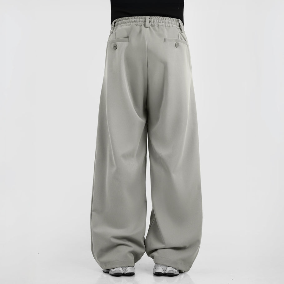 HIERARCHY STUDIOS Unruled - Ash Grey Tuck Trousers