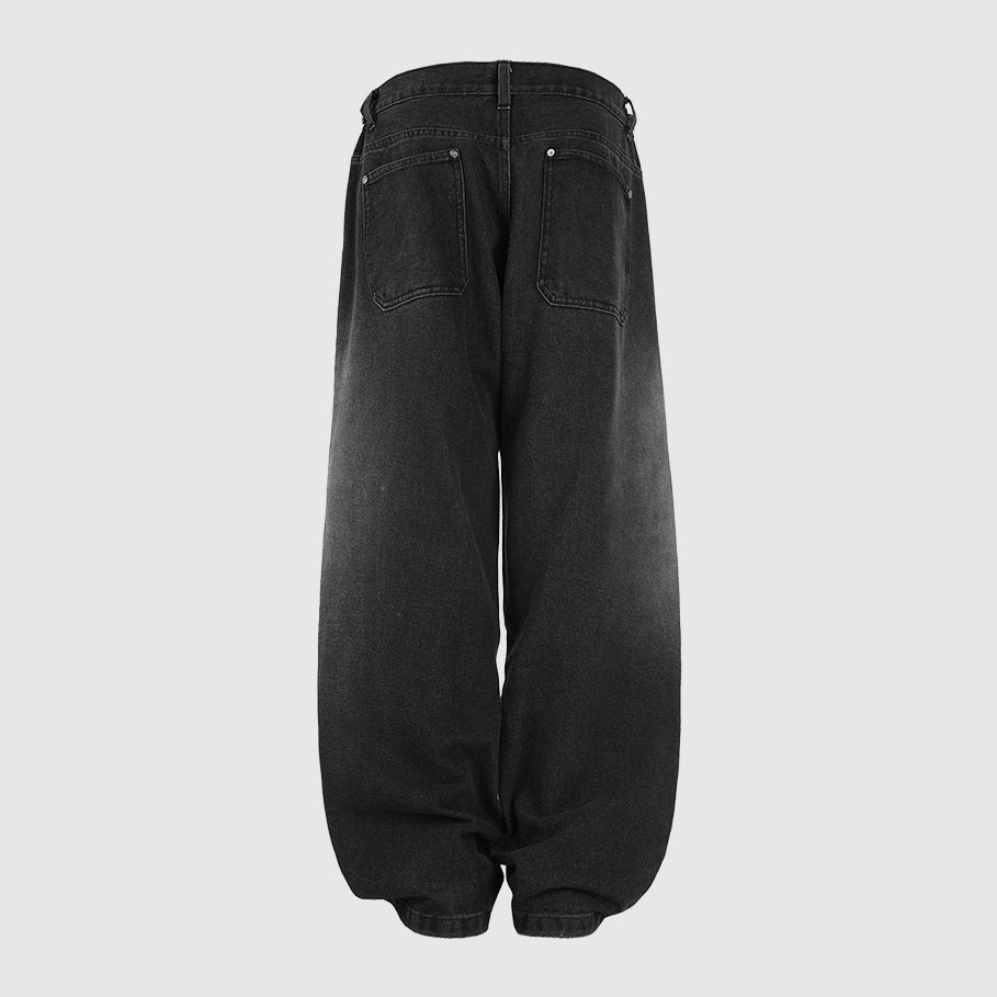 HIERARCHY STUDIOS Warrior - Washed Grey Warrior Denim Baggy Pants