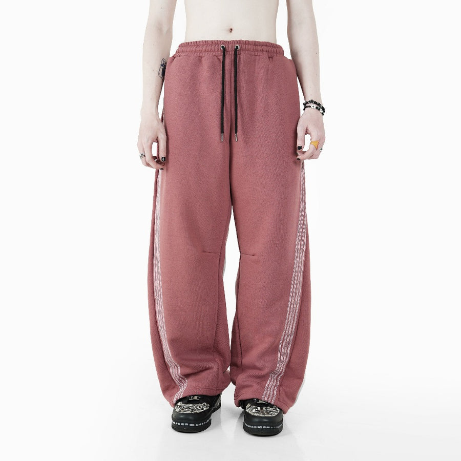 PRE ORDER Dusty Pink Four Stripes Baggy Pants