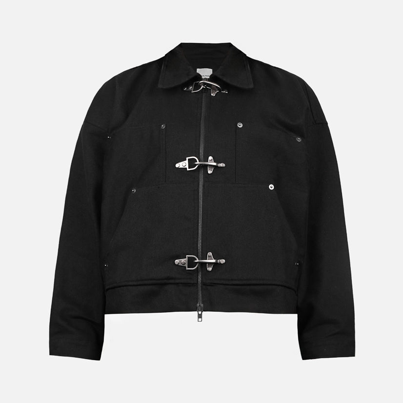 Black Fireman Boxy Oversized Jacket