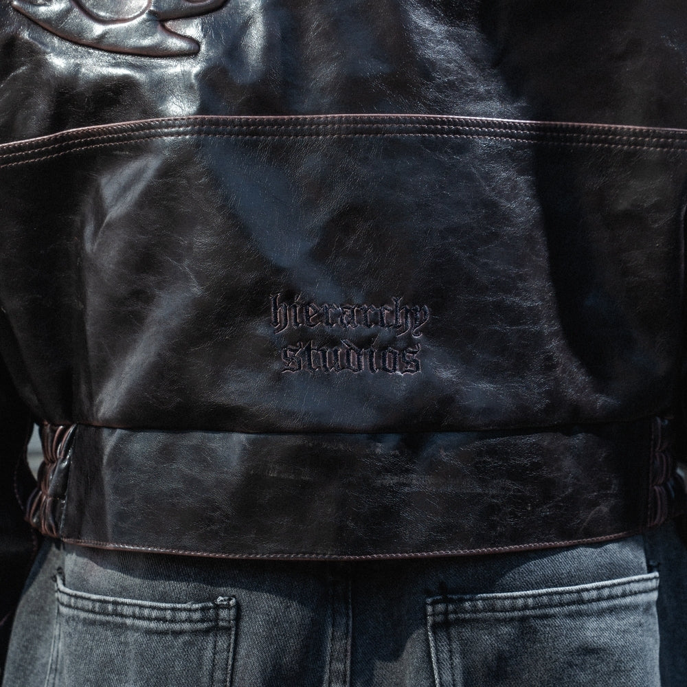 Hierarchy Studios - Brown Chameleon Boxy Leather Jacket