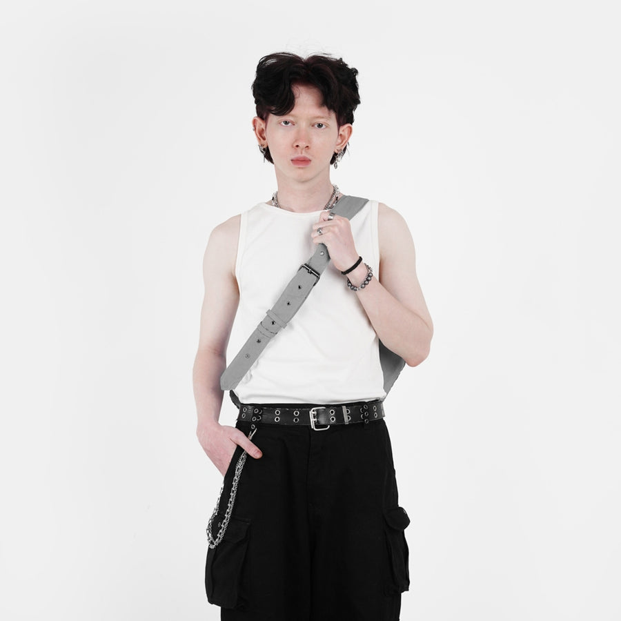 HIERARCHY STUDIOS TMTNW - Light Grey Moon Nylon Bag