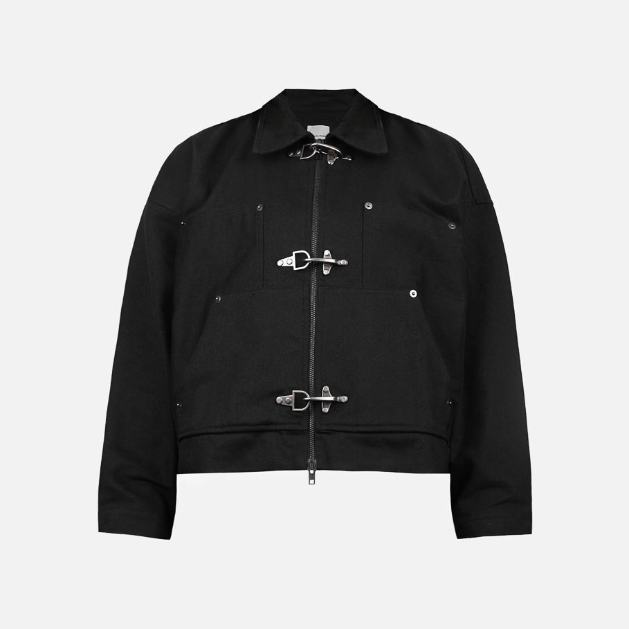 Black Fireman Boxy Oversized Jacket