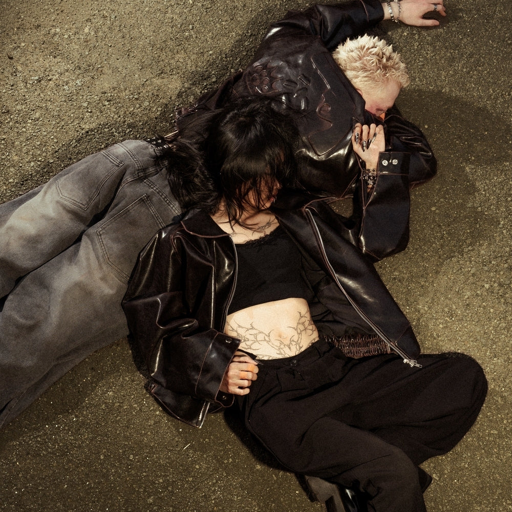 Hierarchy Studios - Brown Chameleon Boxy Leather Jacket