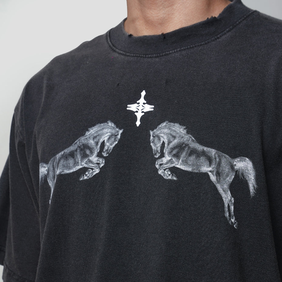 Washed Black Stallion Tiny Boxy T-Shirt