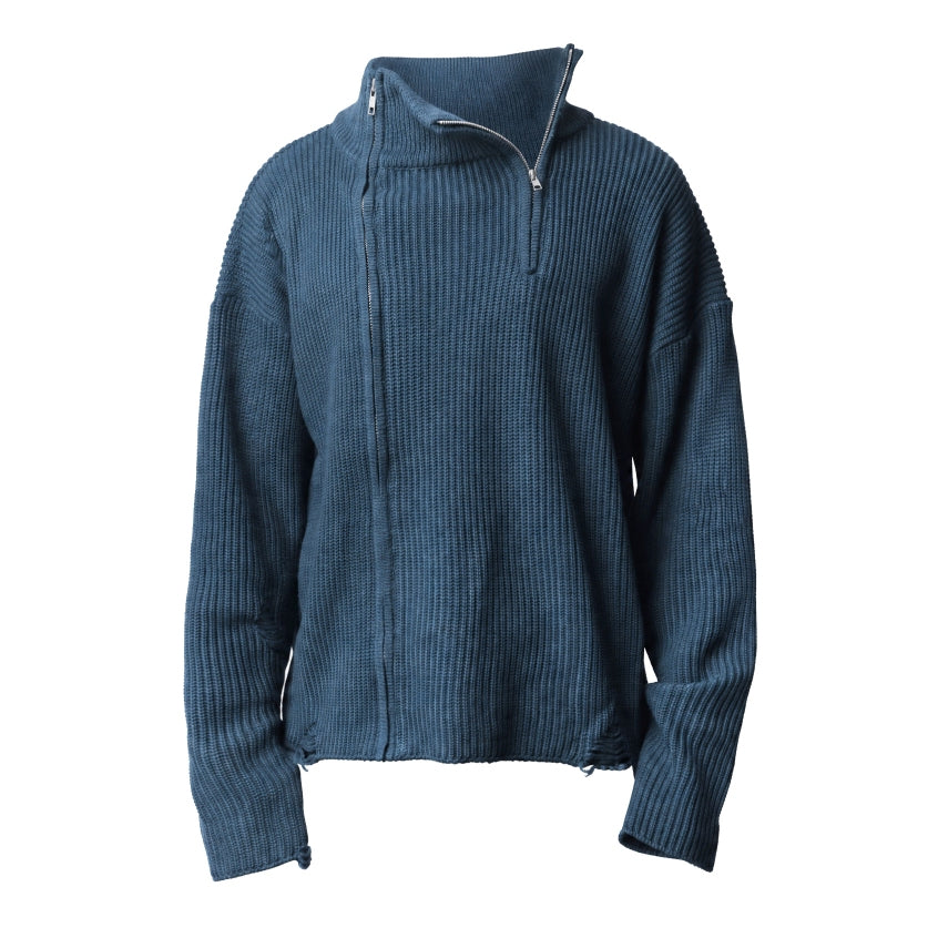 Hierarchy Studios HOLLOWS - Blue Knit Fractured Sweater