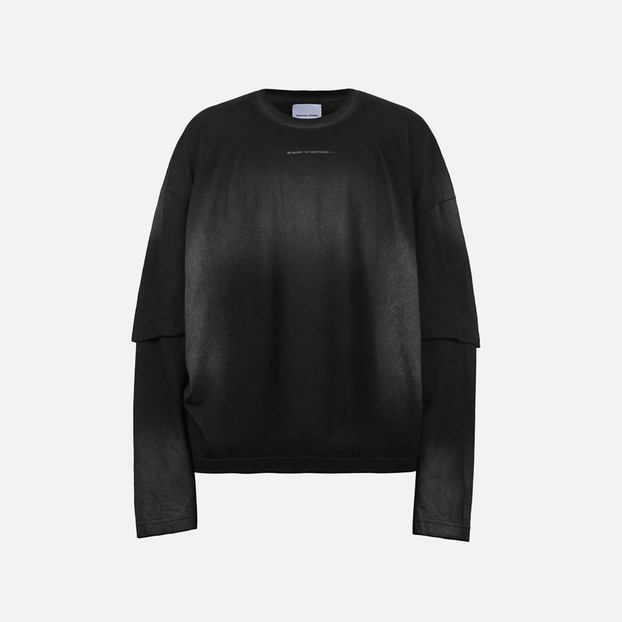 Washed Black Not Equal Boxy Oversized Long Sleeve