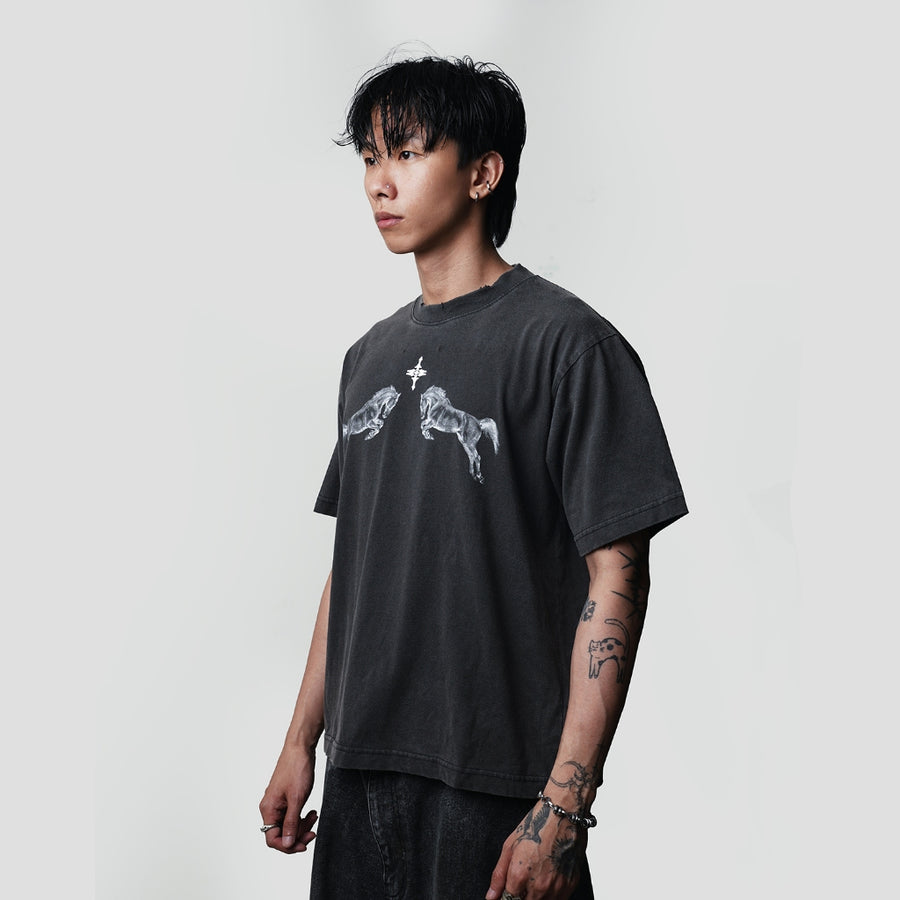 Washed Black Stallion Tiny Boxy T-Shirt