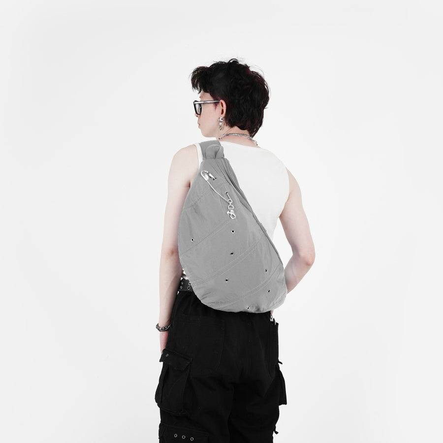 HIERARCHY STUDIOS TMTNW - Light Grey Moon Nylon Bag