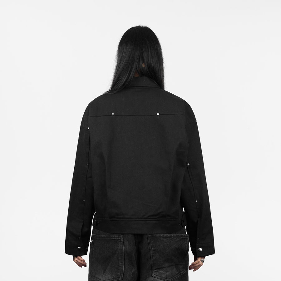 Black Fireman Boxy Oversized Jacket