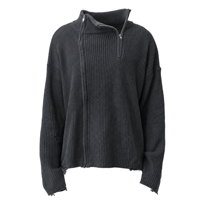 Hierarchy Studios HOLLOWS - Grey Knit Fractured Sweater
